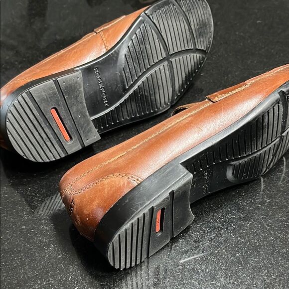 Rockport Brown Leather Slip-On Loafers with Grain Texture main image 5